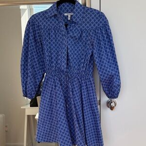 10 Crosby Derek Lam Blue Geometric Mini Dress